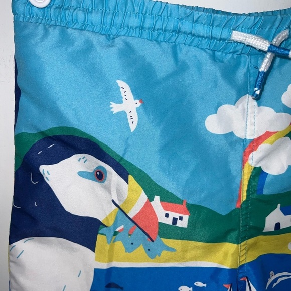 Mini Boden Swim Shorts Aqua Blue Puffins Boden 9-10 years - Picture 4 of 12